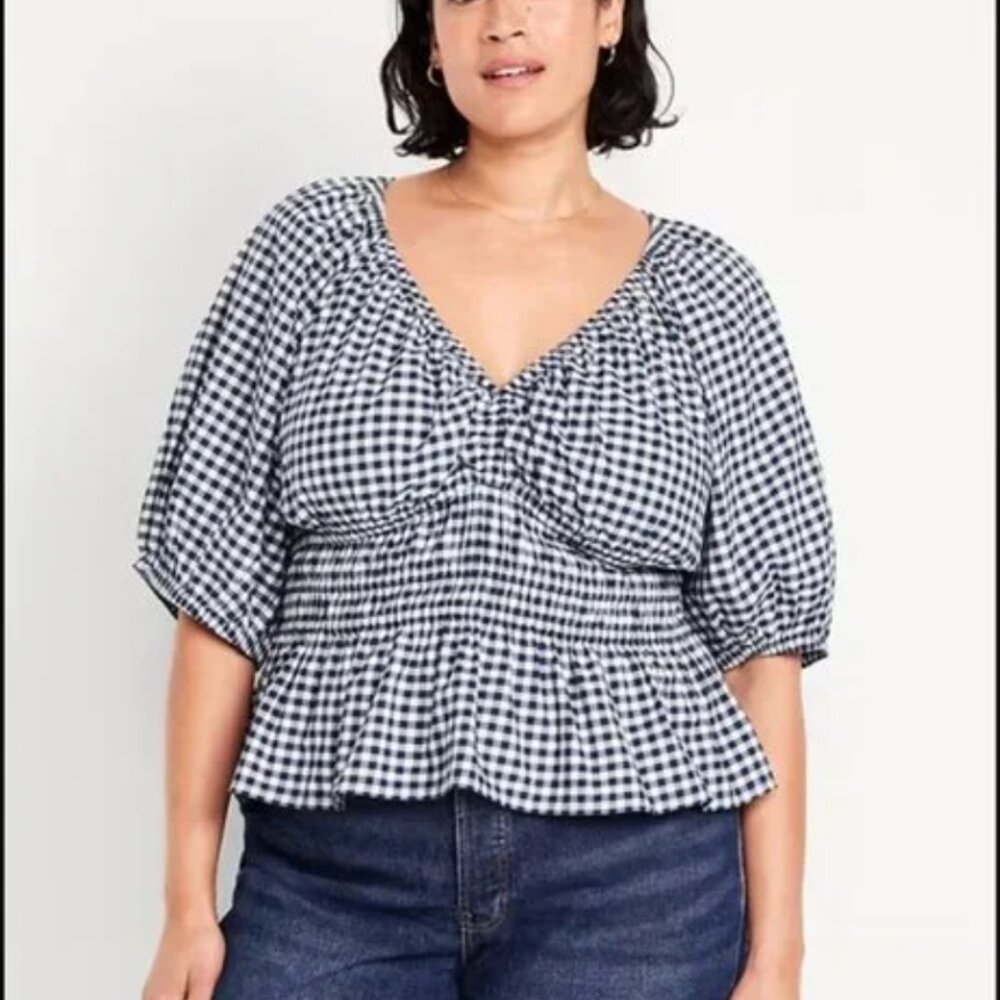 NWT Old Navy Checkered Black and White Women's Top
